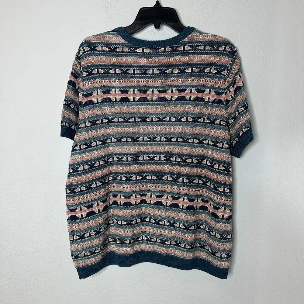 Lauren Ralph Lauren Plus Geo Stripe Short Sleeve Sweater - Picture 5 of 6